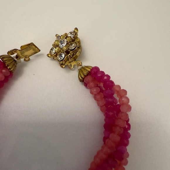 2 for $20 Must bundle / Hand Crafted Gold and Pink Bracelet with Green Detail - Picture 3 of 10